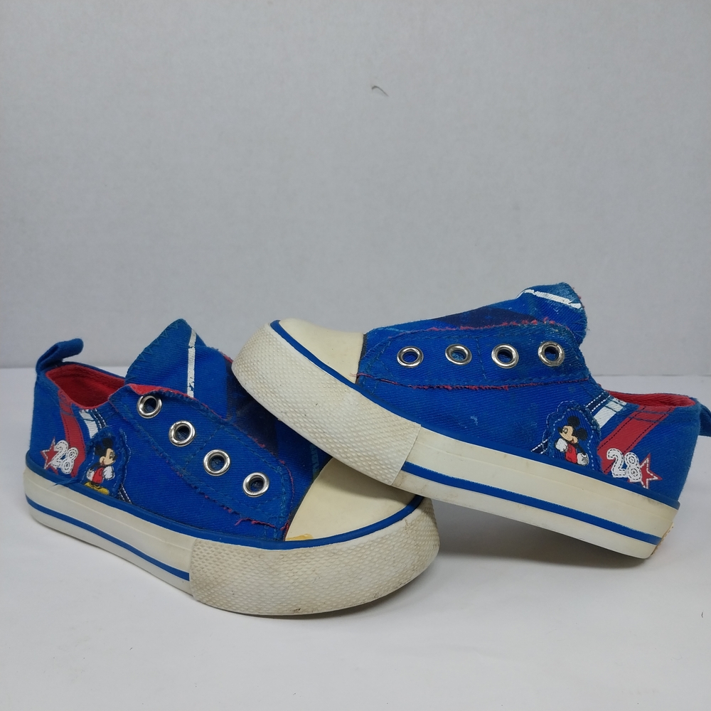 Vintage 90s The Disney Store Mickey Mouse canvas toddler Sneakers shoes Size 7
